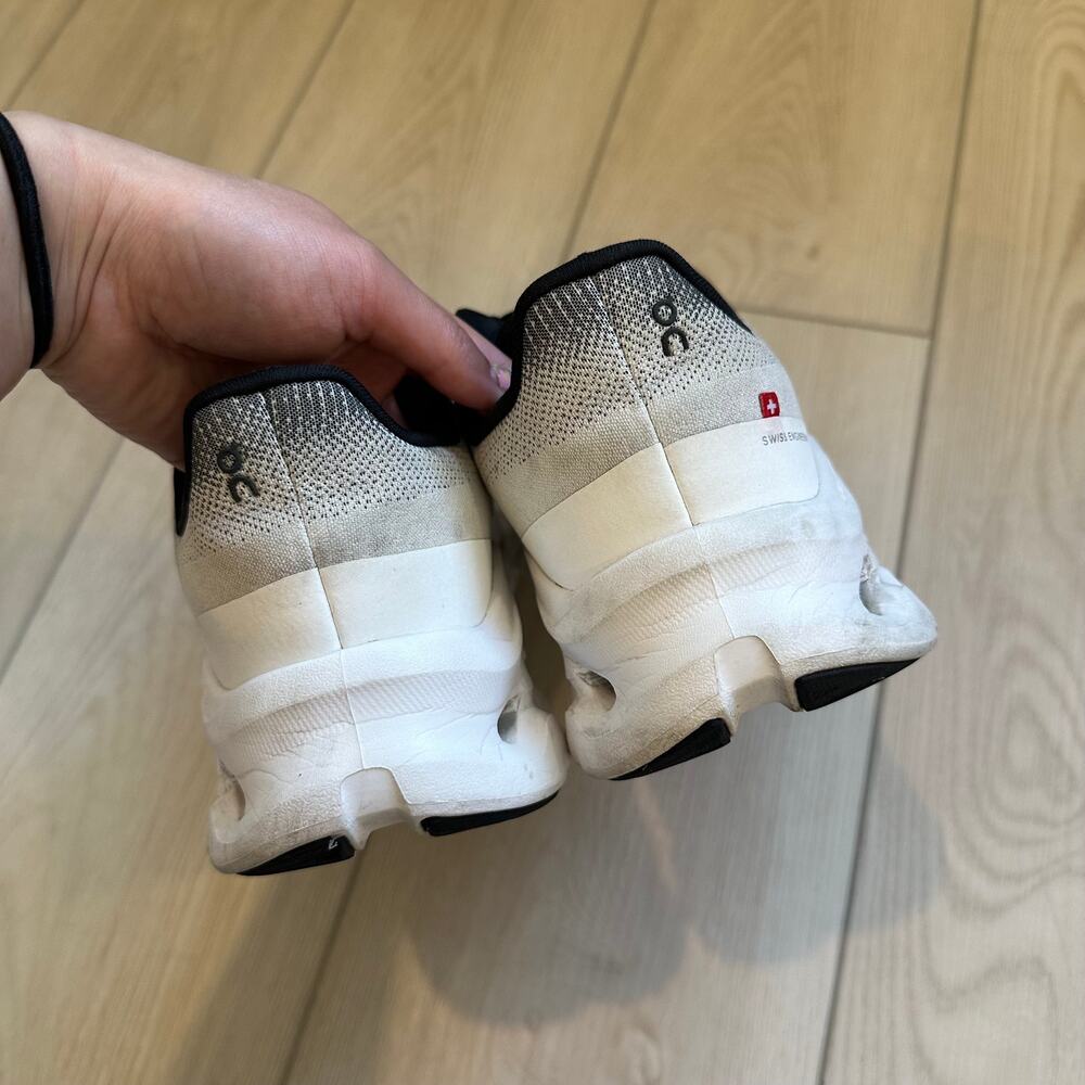 On Cloudtilt Cloudtec Phase black ivory lace up athletic lifestyle sneakers 9 - Picture 4 of 9